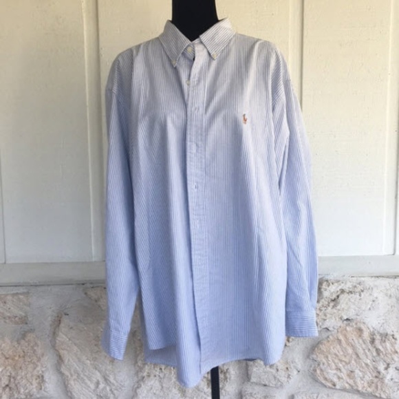 DONATED!Blue stripe Ralph Lauren men’s dress shirt - Picture 2 of 6